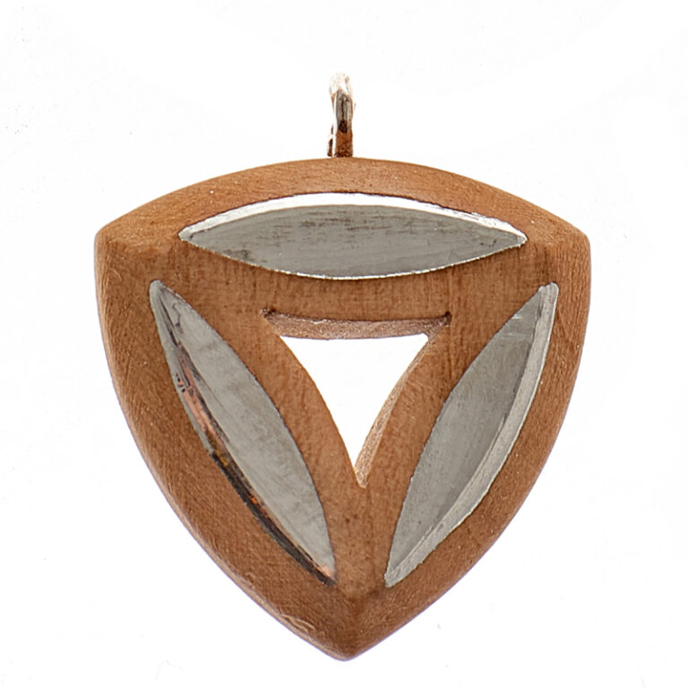 Prívesok drevený vylievaný cínom – zem