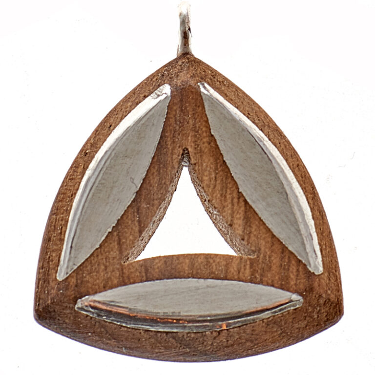 Prívesok drevený vylievaný cínom – nebo