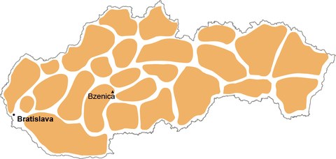Bzenica mapa