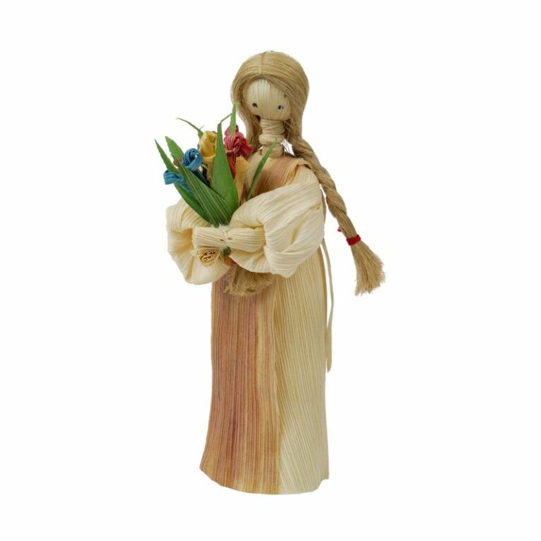 Figúrka šúpoľová – žena s kvietkami
