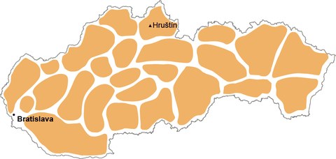 Hruštín mapa