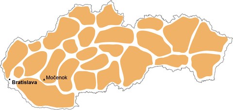 Močenok mapa