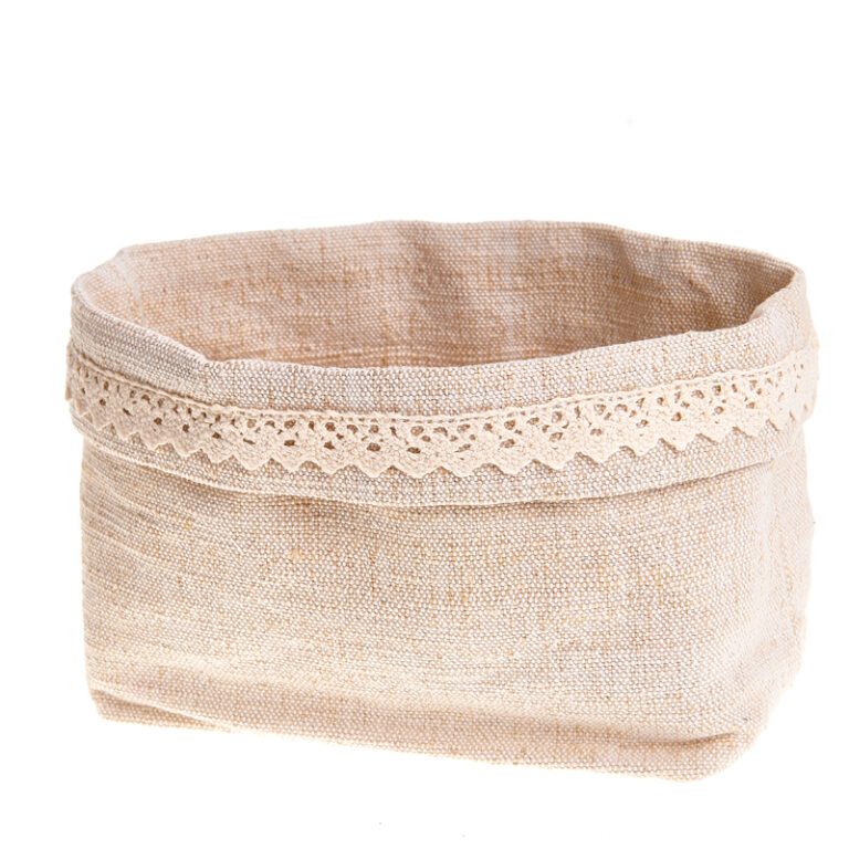 Košík bavlnený s čipkou