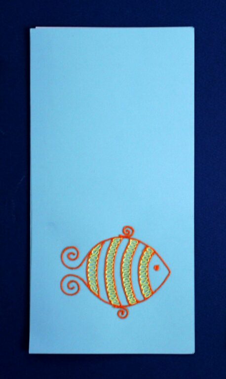 pozdrav papierový vianočný rybka