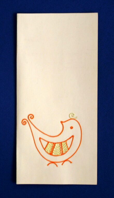 pozdrav papierový vianočný vtáčik