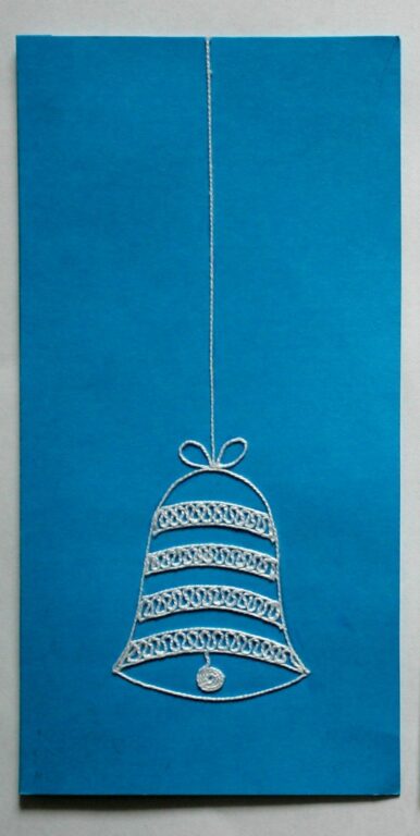 pozdrav papierový vianočný zvonček