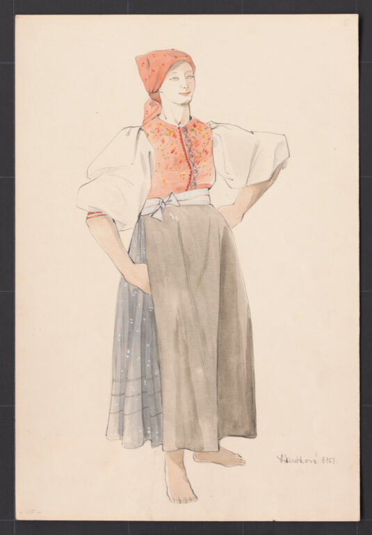 Kresba – žena vo všednom letnom odeve