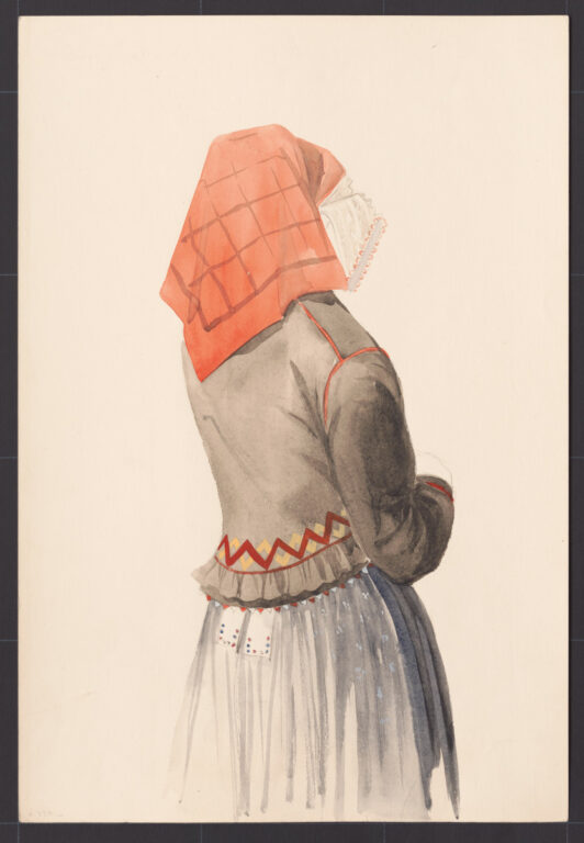 Kresba – žena vo sviatočnom odeve