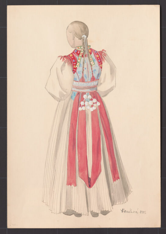 Kresba – dievča v slávnostnom odeve