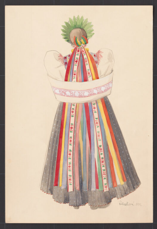 Kresba – odev mladuchy na sobáš