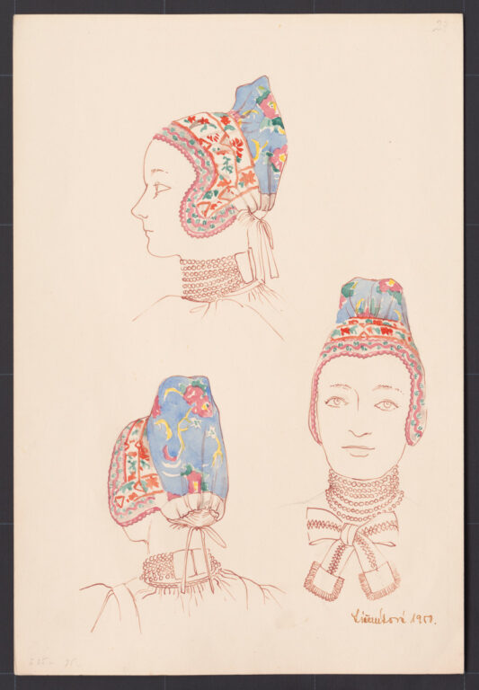 Kresba – úprava ženského čepca