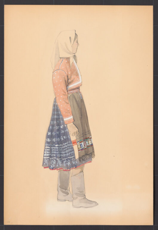 Kresba – dievča v pracovnom odeve