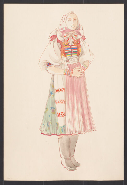 Kresba – odev dievčenský sviatočný