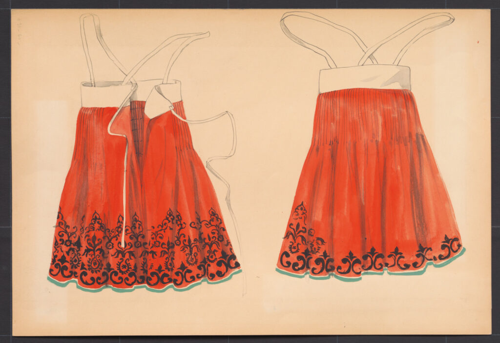 Kresba – spodná sukňa červená