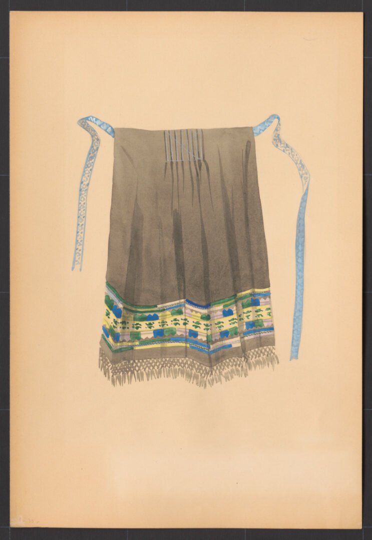 Kresba – zástera ženská smútočná