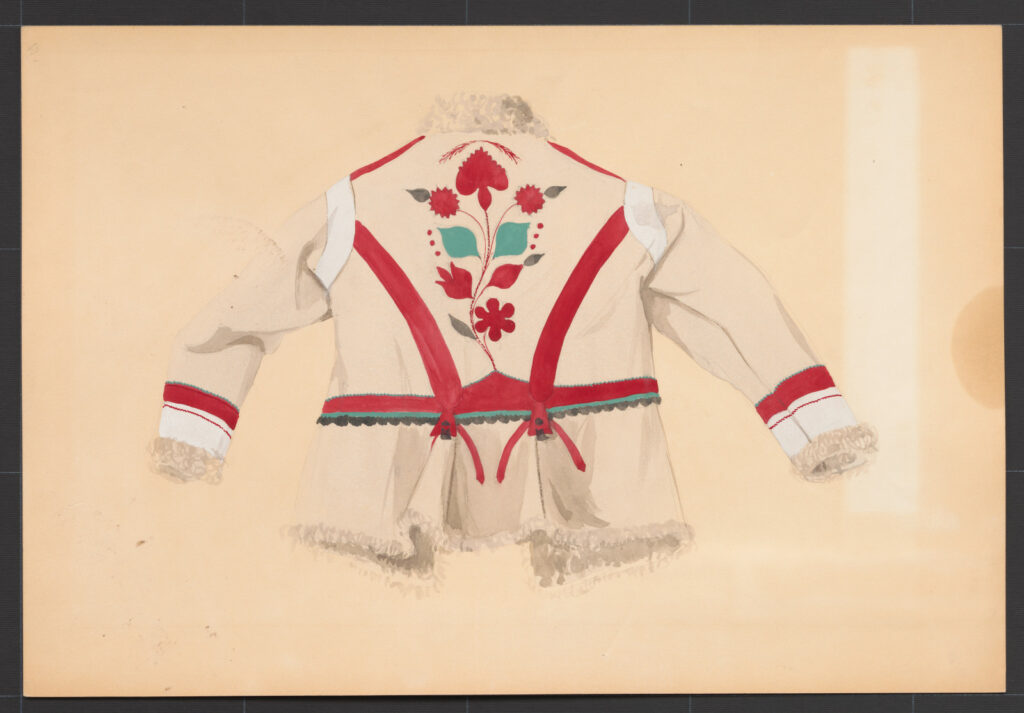 Kresba – kožuch ženský krátky