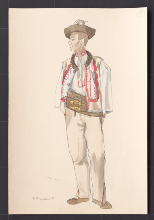 Kresba – mládenec vo sviatočnom odeve