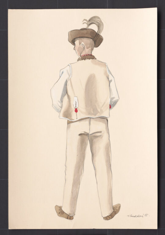 Kresba – mládenec vo sviatočnom odeve