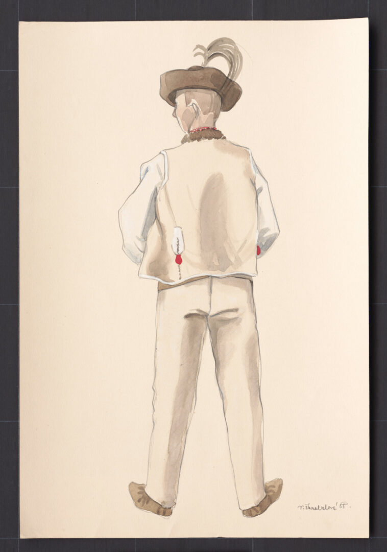 Kresba – mládenec vo sviatočnom odeve