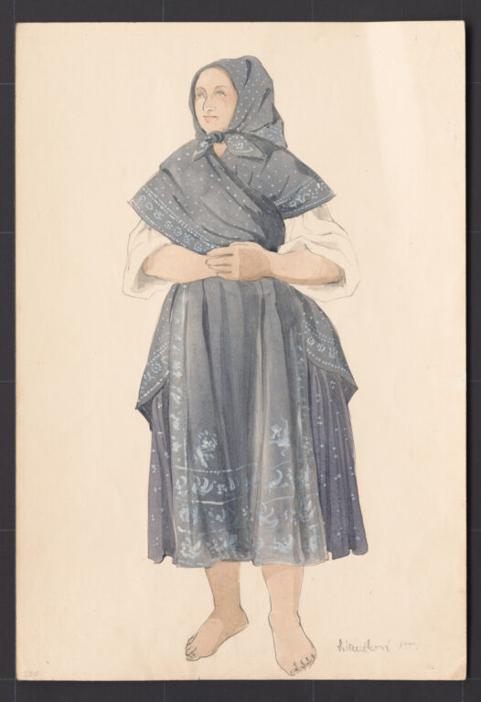 Kresba – žena v pracovnom odeve