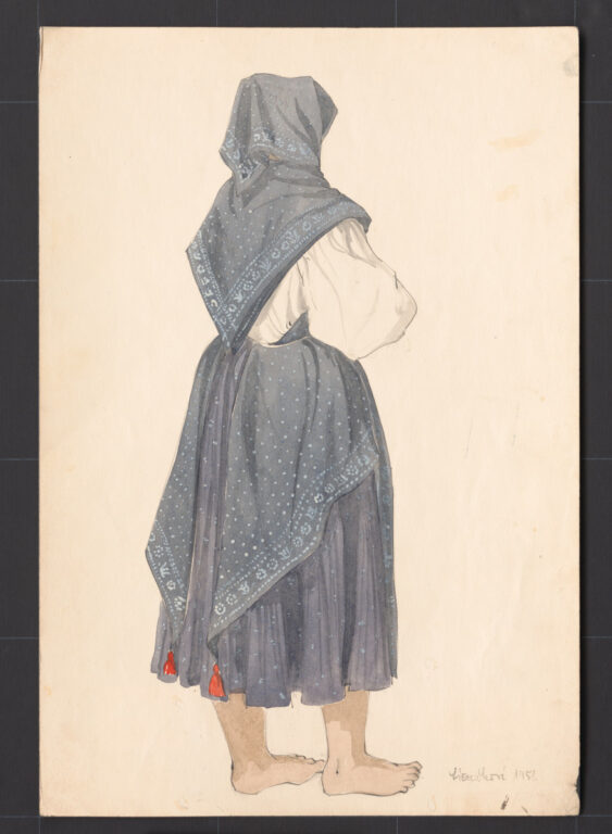 Kresba – žena v pracovnom odeve