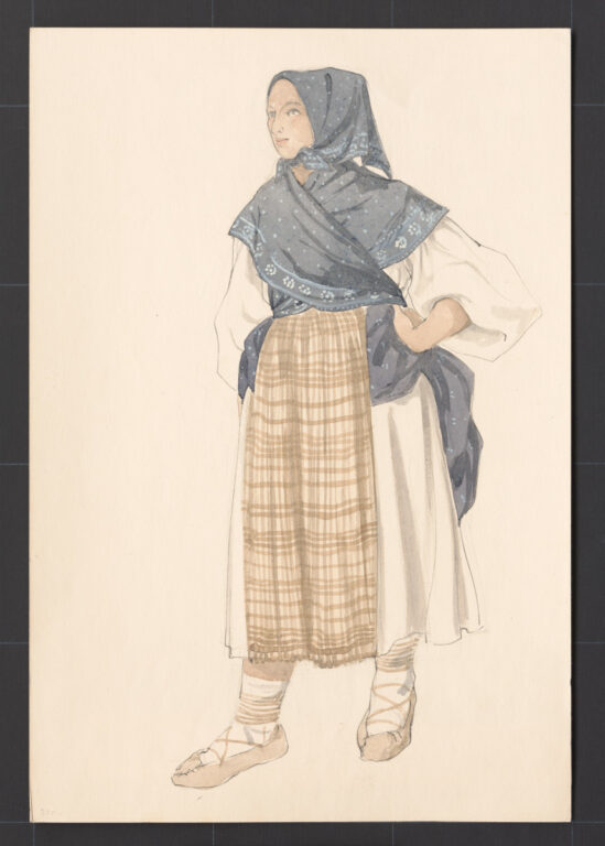 Kresba – žena v pracovnom odeve