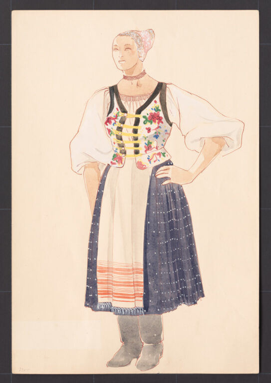 Kresba – žena v pracovnom odeve