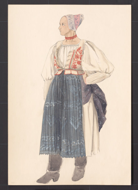 Kresba – odev mladej ženy