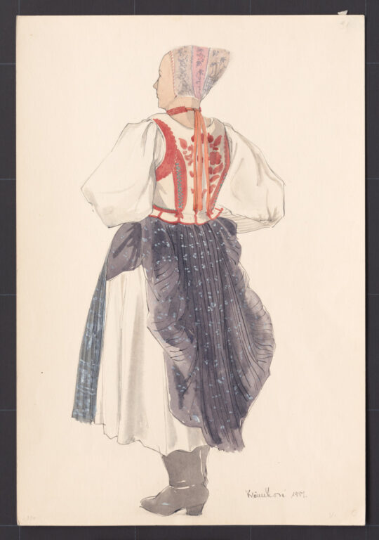 Kresba – odev mladej ženy