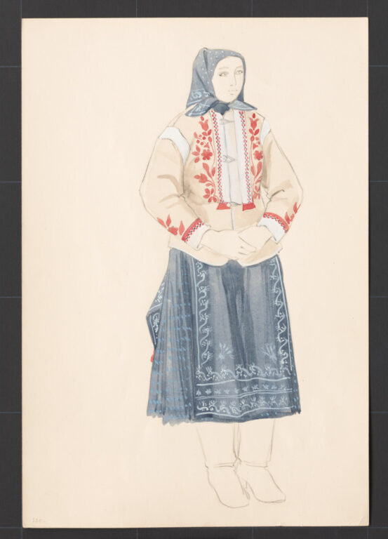 Kresba – žena v zimnom odeve