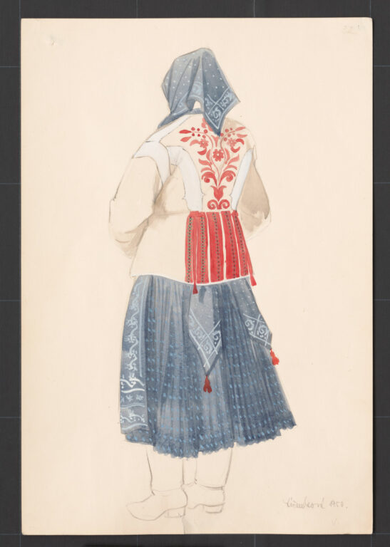 Kresba – žena v zimnom odeve