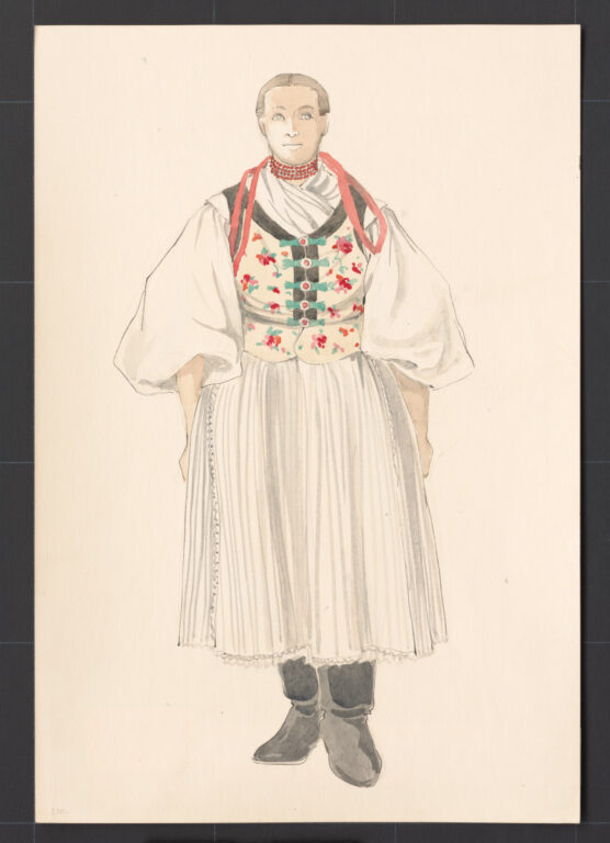 Kresba – odev dievčenský sviatočný