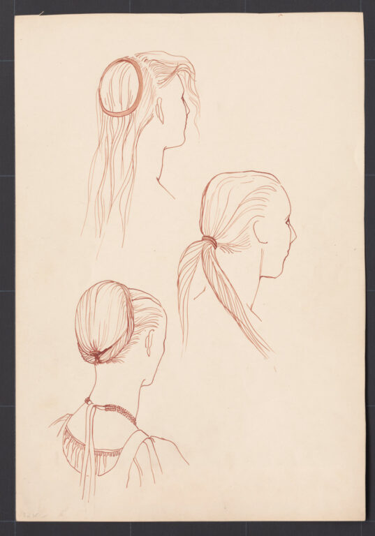 Kresba – účes ženský – postup česania