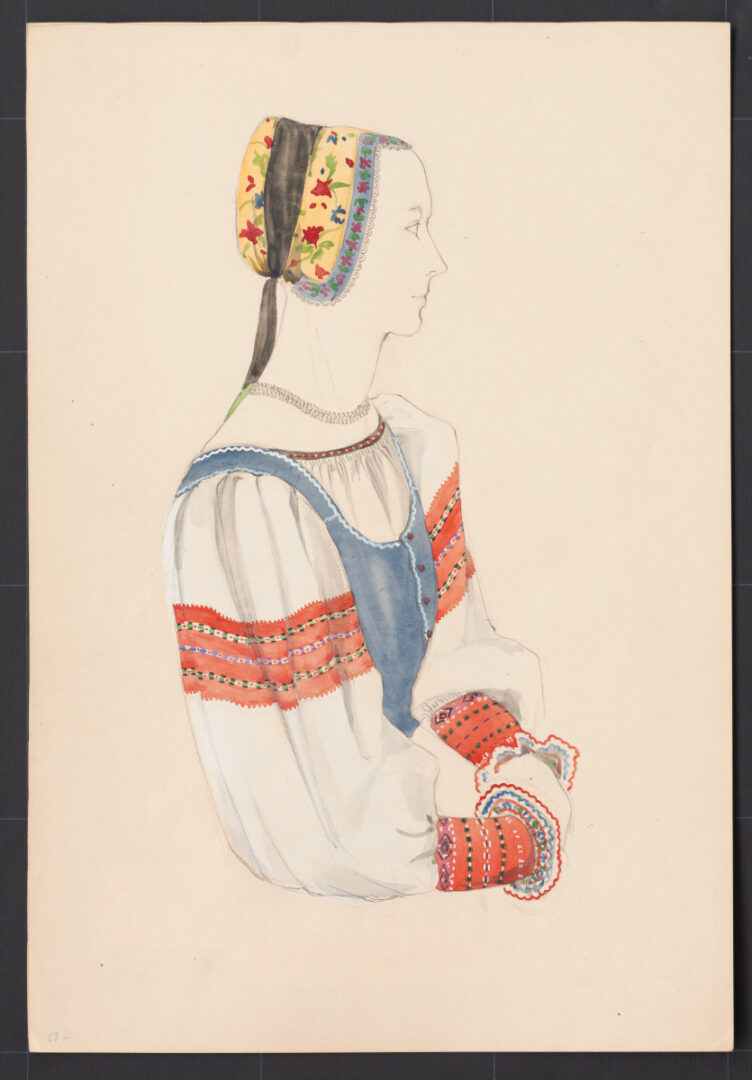 Kresba – žena v čepci