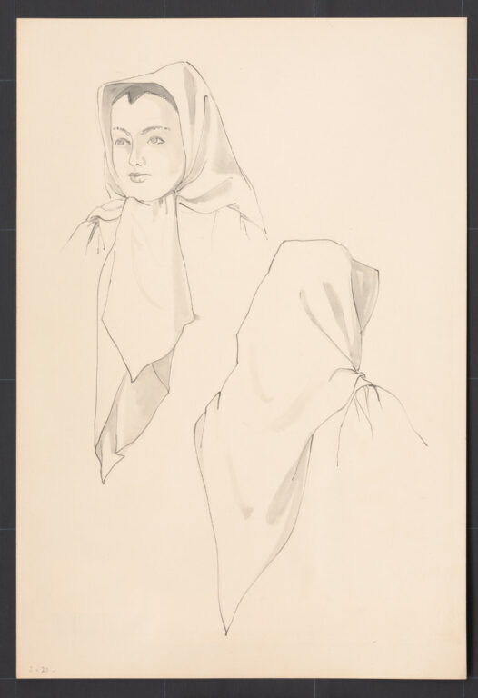 Kresba – šatka veľká – spôsob viazania