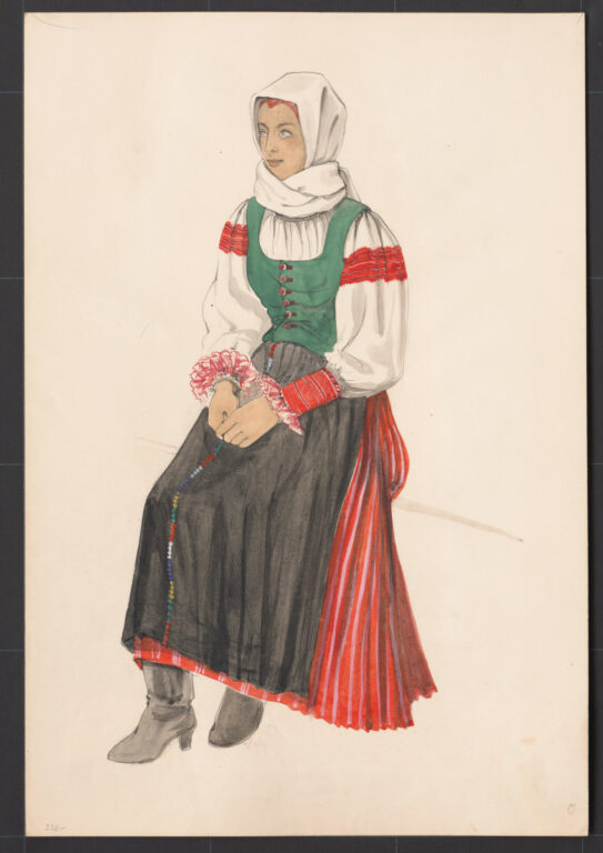 Kresba – odev ženský sviatočný