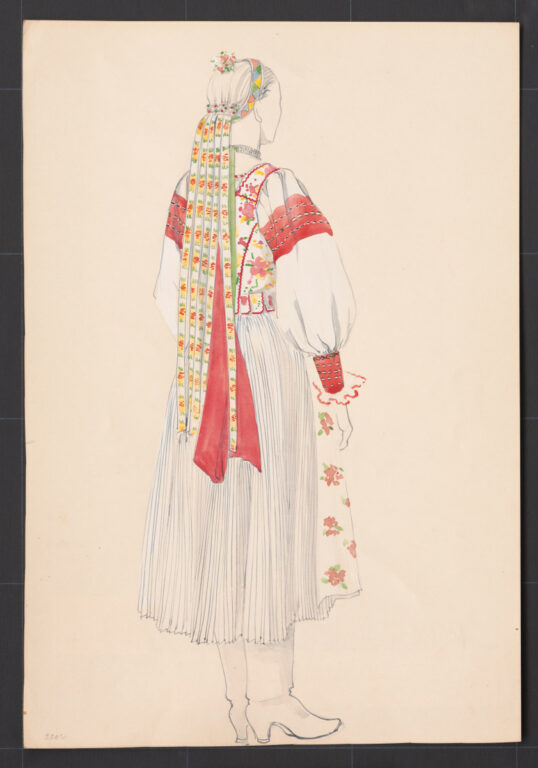 Kresba – odev dievčenský slávnostný