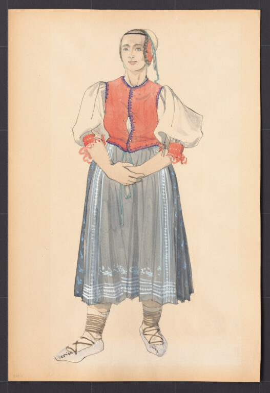 Kresba – žena v pracovnom odeve