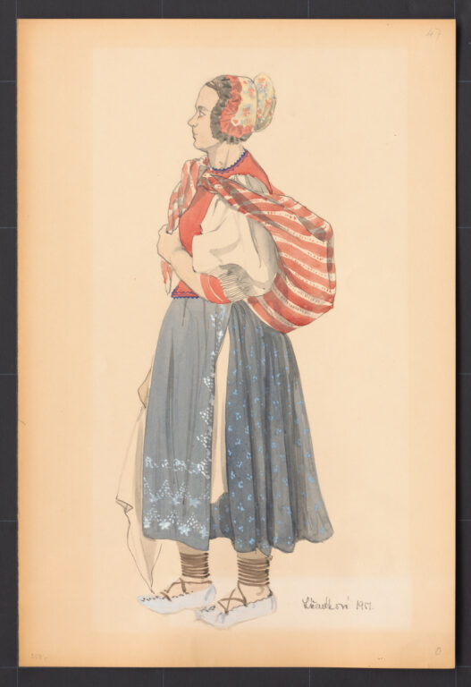 Kresba – žena v pracovnom odeve