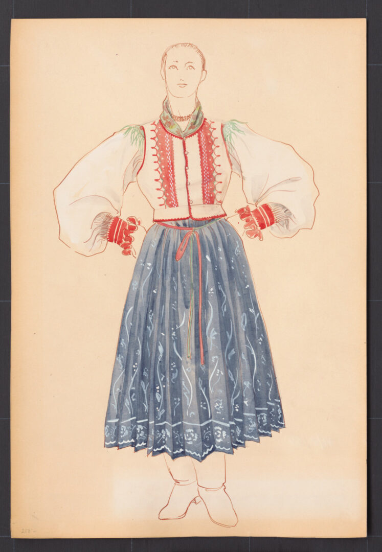 Kresba – dievča v slávnostnom odeve