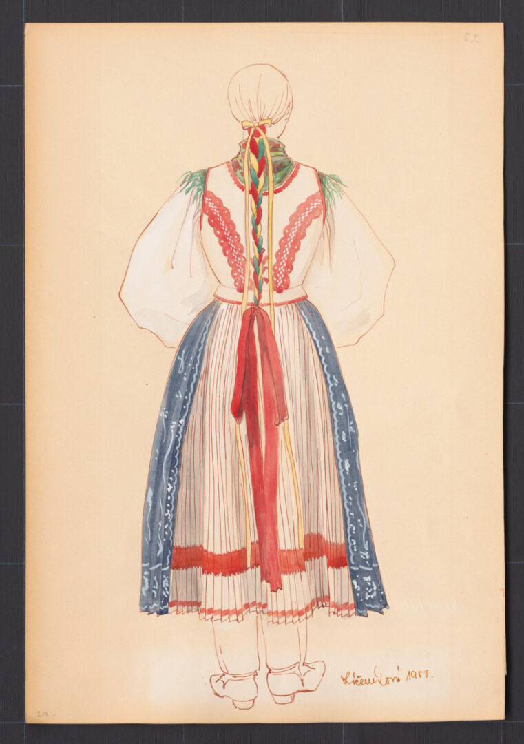 Kresba – dievča v slávnostnom odeve