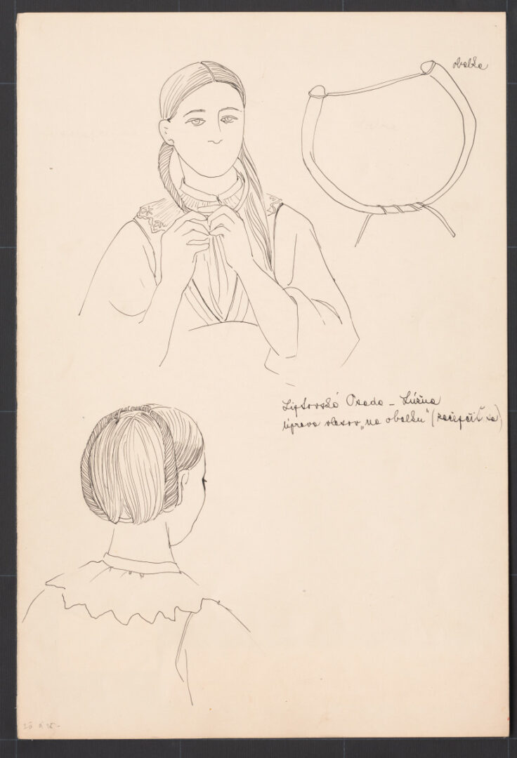 Kresba – účes ženský – postup česania