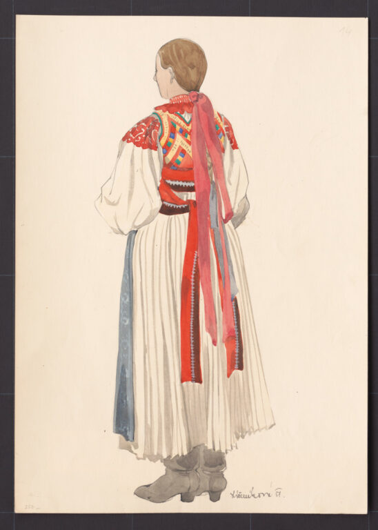 Kresba – odev dievčenský sviatočný