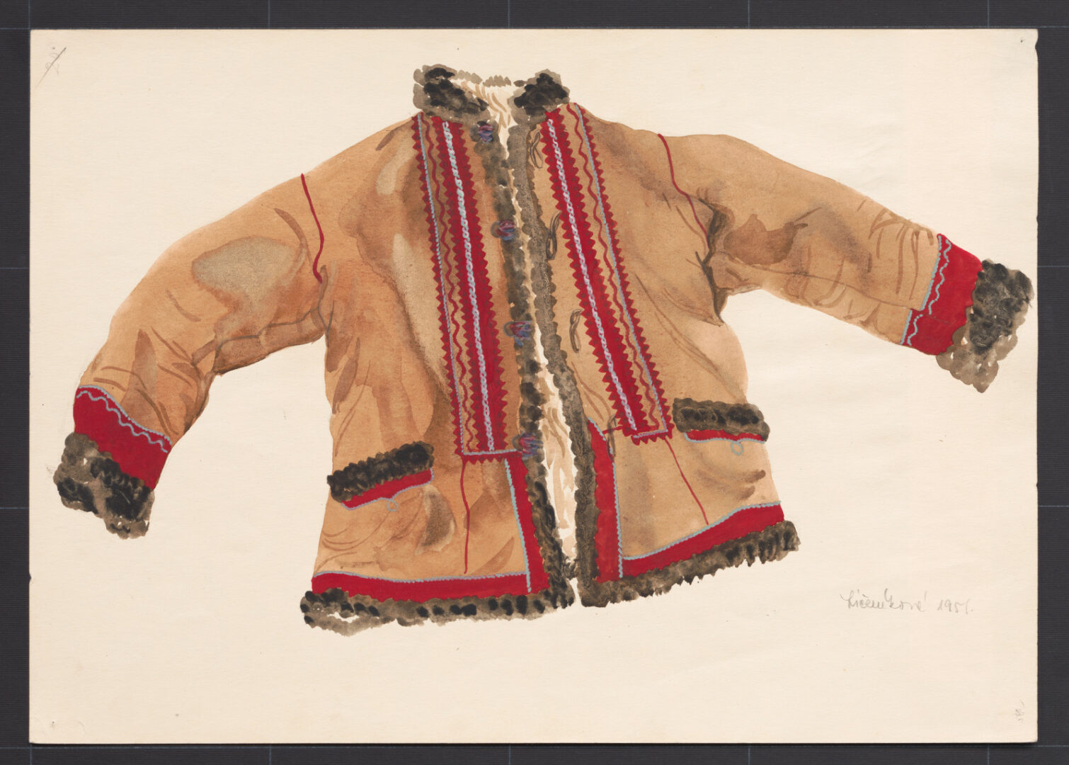 Kresba – kožuch ženský