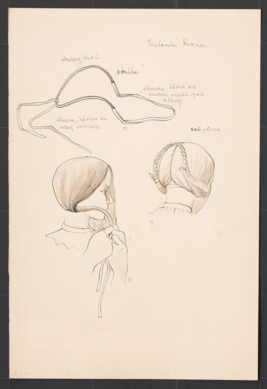 Kresba – účes ženský – postup česania