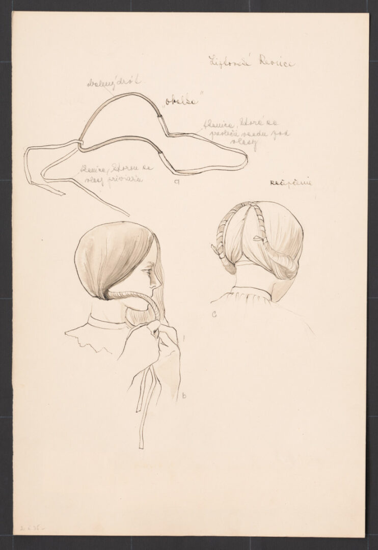 Kresba – účes ženský – postup česania