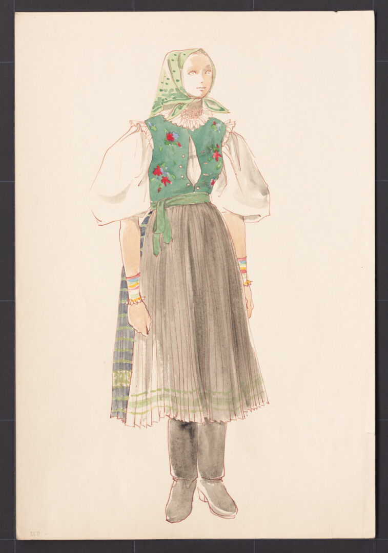 Kresba – odev ženský sviatočný