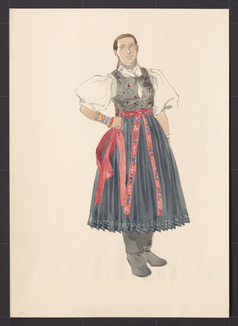 Kresba – odev dievčenský sviatočný