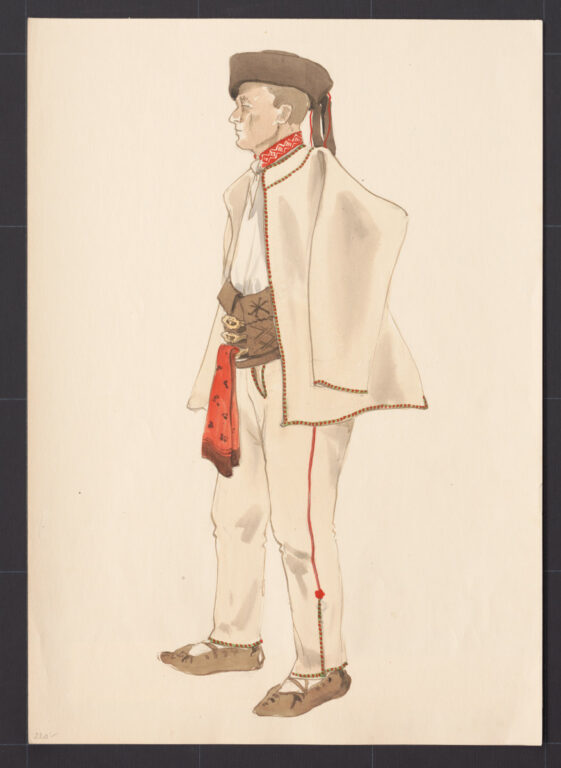 Kresba – mládenec v kabanici