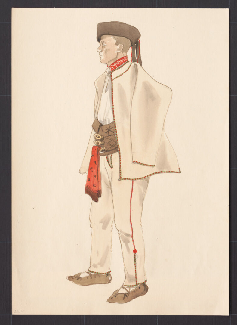 Kresba – mládenec v kabanici